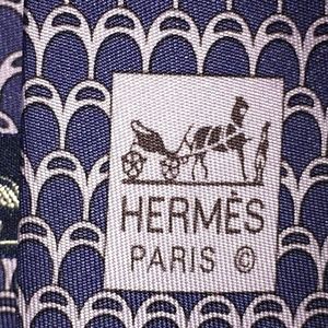 HERMÈS 5328 TA Mens Silk Neck Tie Blue/Lilac